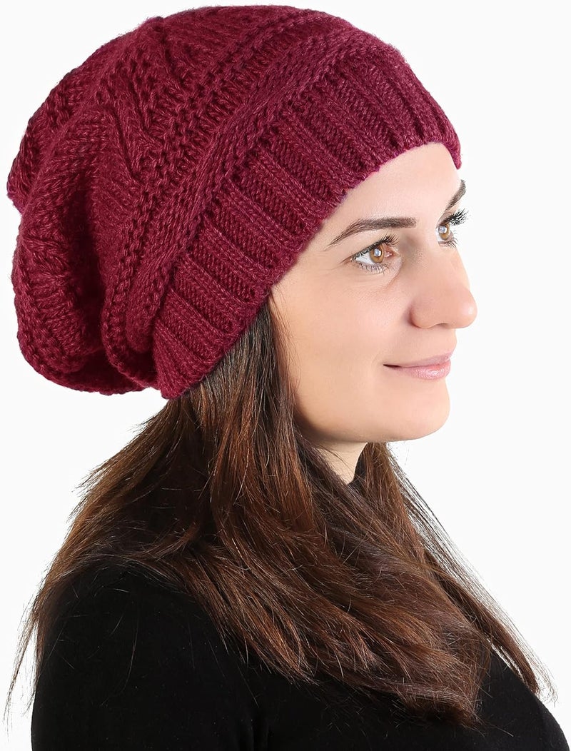Lilax Knit Slouchy Oversized Soft Warm Winter Beanie Hat - Image 2
